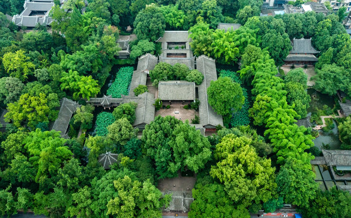 这是四川眉山三苏祠（2022年6月22日摄，无人机照片）。